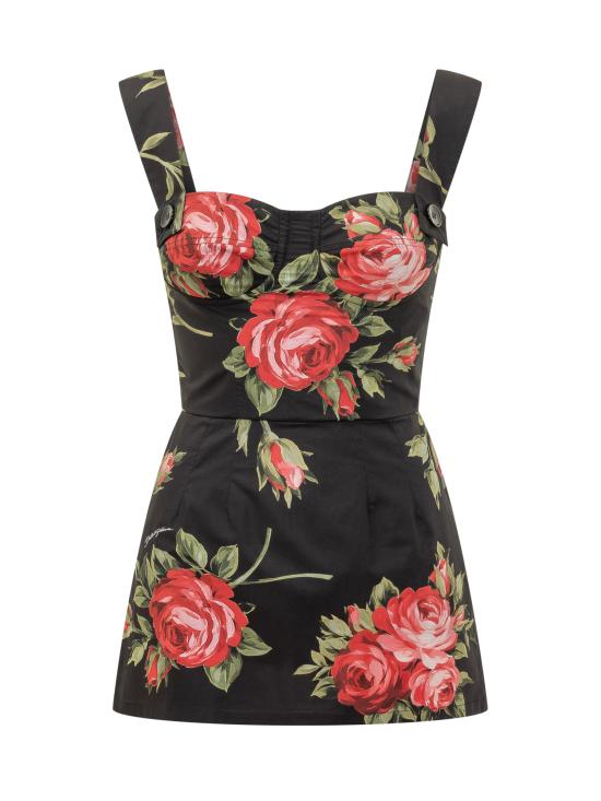 26SS 돌체앤가바나 반팔 티셔츠 F7BB8THS5UT HN5ZN BOUQUET ROSE FDO NERO