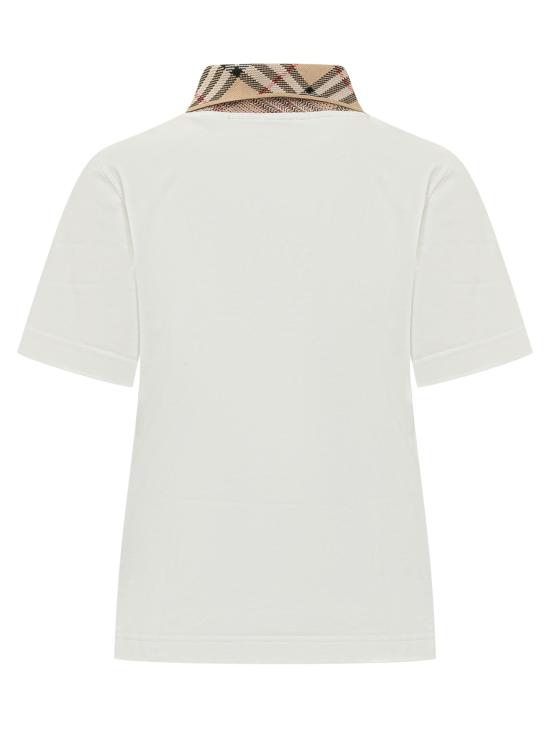 26SS 버버리 체크 칼라 코튼 폴로 셔츠 8118958 B7078 CHALK - BURBERRY