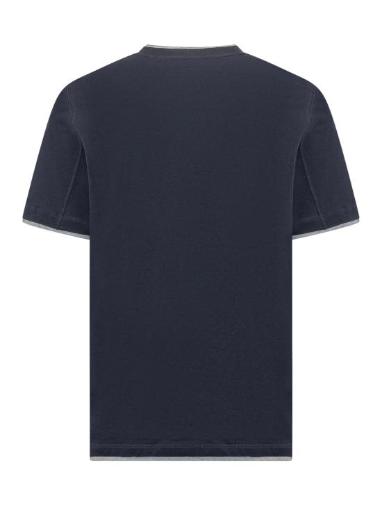 26SS 브루넬로 쿠치넬리 자수 로고 티셔츠 M0B137427 CD325 COBALTO - BRUNELLO CUCINELLI