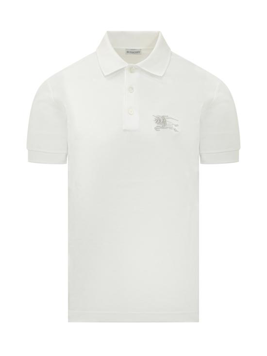 26SS 버버리 메탈릭 EKD 코튼 폴로 셔츠 8119009 B7078 CHALK