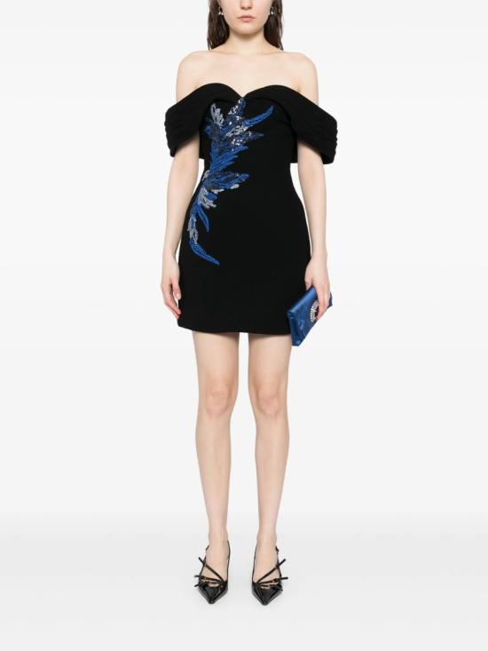  사이드 코베이시 숏 원피스 장식이 있는 짧은 드레스