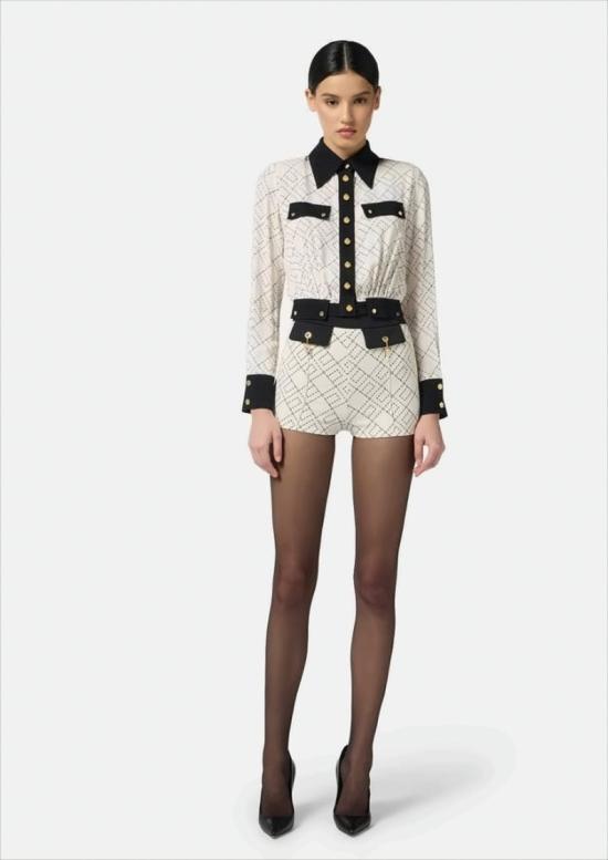 25FW 엘리자베타프랜치 긴팔 티셔츠 CAS0156E2 EF1 White - ELISABETTA FRANCHI