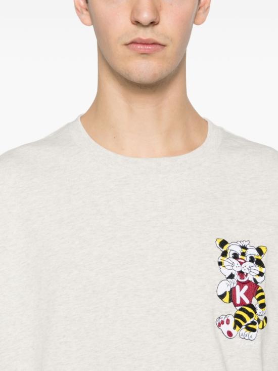 26SS 겐조 Wild Tiger 자수 오버사이즈 티셔츠 FG55TS4044SY 93 White - KENZO