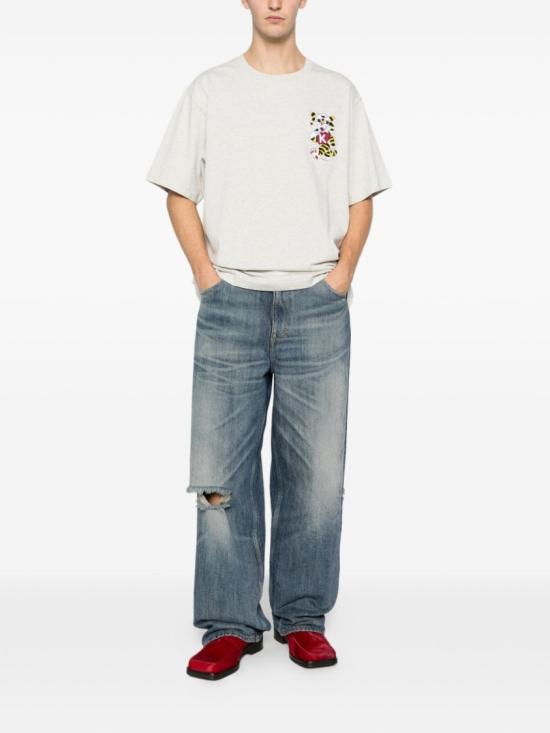26SS 겐조 Wild Tiger 자수 오버사이즈 티셔츠 FG55TS4044SY 93 White - KENZO