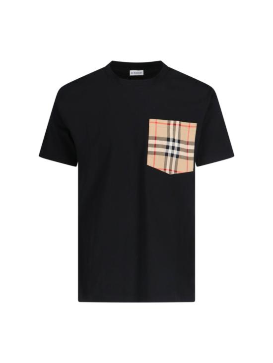 26SS 버버리 체크 포켓 티셔츠 8103970A1189 Black
