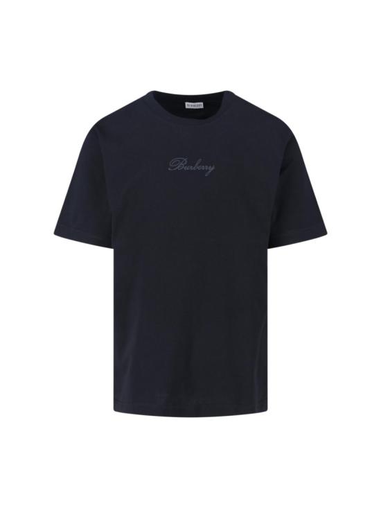 26SS 버버리 체크 커시브 로고 코튼 티셔츠 8119183A1189 Black