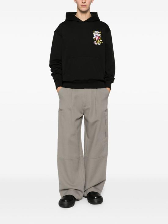 26SS 겐조 와일드 타이거 엠브로이더드 후드 티셔츠 FG55HO2044MJ99J Black - KENZO