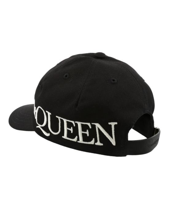  알렉산더 맥퀸 로고 엠브로이드 캡 632896 4105Q 1078 90023 M Black - ALEXANDER MCQUEEN