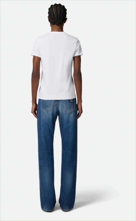 25FW 엘리자베타프랜치 반팔 티셔츠 MA00756E2 270 White - ELISABETTA FRANCHI