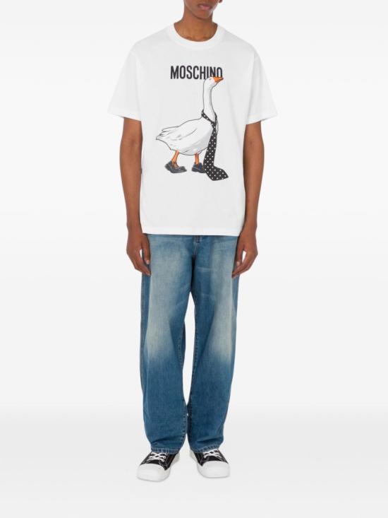 26SS 모스키노 반팔 티셔츠 V0715 0241 1001 White - MOSCHINO