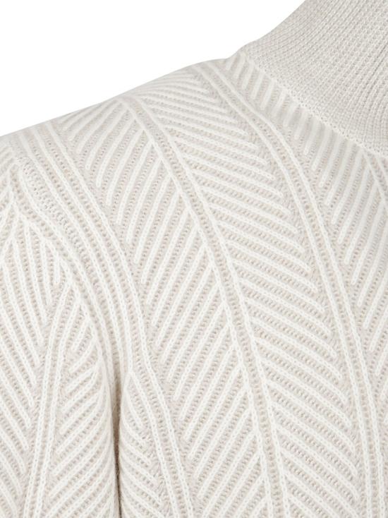 25FW 브루넬로 쿠치넬리 헤링본 터틀넥 스웨터 M22709314 CFZ60 White - BRUNELLO CUCINELLI