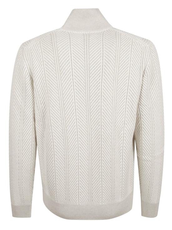 25FW 브루넬로 쿠치넬리 헤링본 터틀넥 스웨터 M22709314 CFZ60 White - BRUNELLO CUCINELLI