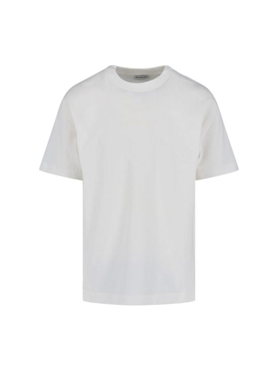 26SS 버버리 체크 커시브 로고 코튼 티셔츠 8119080B7078 White