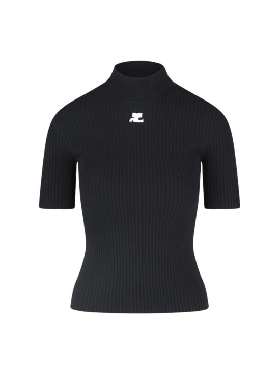 26SS 쿠레쥬 리에디션 니트 탑 숏슬리브 PERMPU026FI00019999 Black
