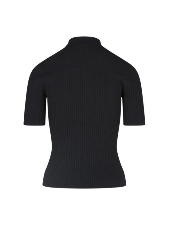 26SS 쿠레쥬 리에디션 니트 탑 숏슬리브 PERMPU026FI00019999 Black - COURREGES