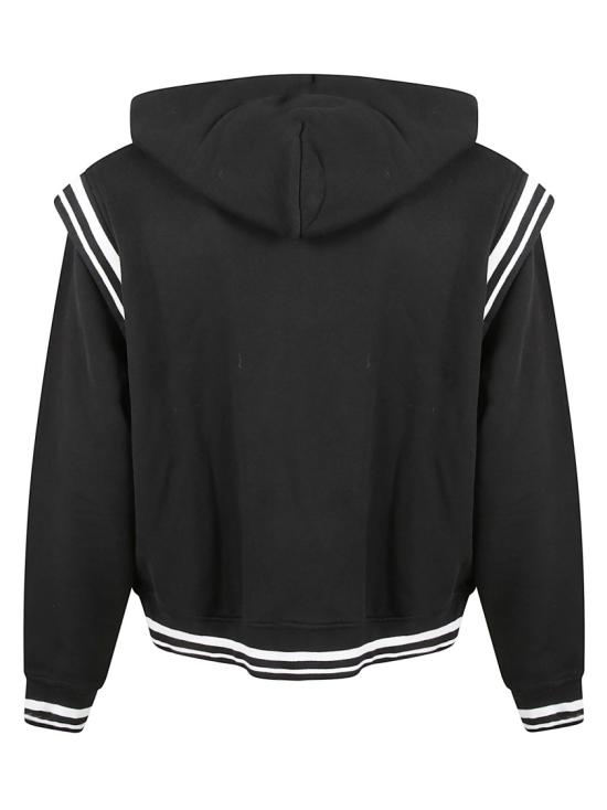 25FW 오프화이트 고딕 레터링 플리스 바시티 재킷 OMEK003F25FLE0011001 Black - OFF WHITE