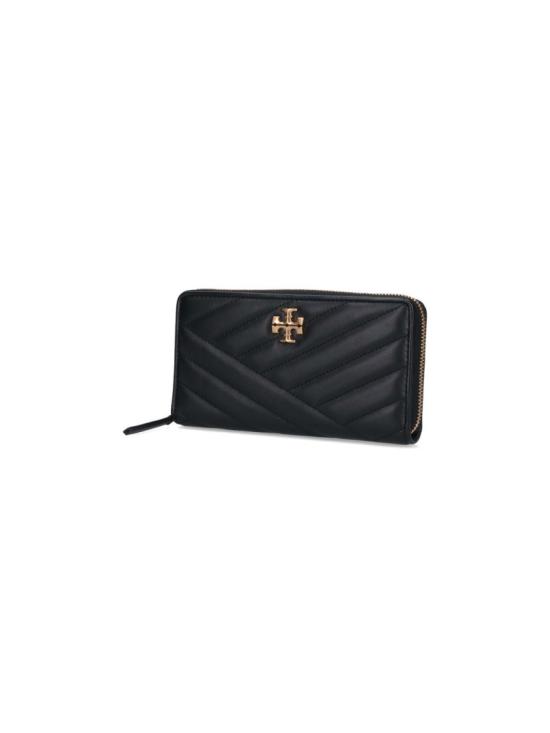 26SS 토리버치 키라 쉐브론 집 컨티넨탈 월렛 90348001 Black - TORY BURCH