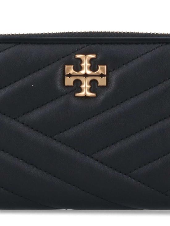 26SS 토리버치 키라 쉐브론 집 컨티넨탈 월렛 90348001 Black - TORY BURCH