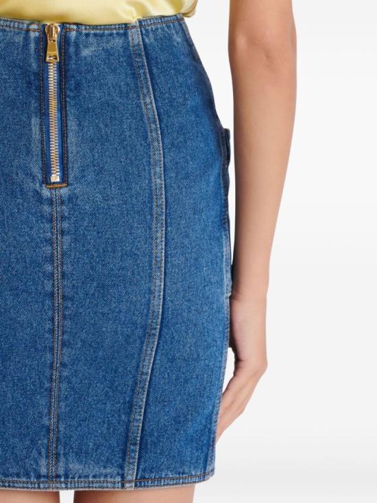 26SS 발망 데님 스커트 GF1LBB28DG08 6EX Blue - BALMAIN