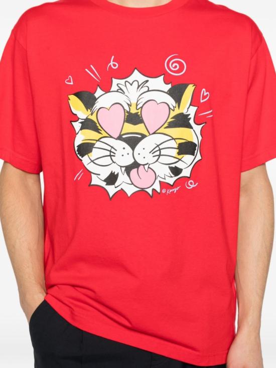 26SS 겐조 Wild Tiger 오버사이즈 티셔츠 FG55TS4034SG 22 Red - KENZO