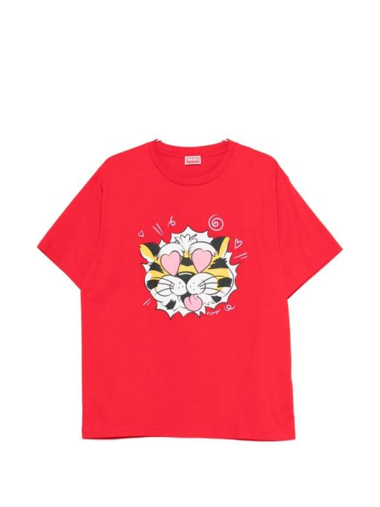 26SS 겐조 Wild Tiger 오버사이즈 티셔츠 FG55TS4034SG 22 Red