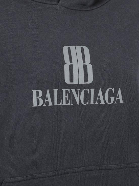 25FW 발렌시아가 후드 티셔츠 818433WTSVO31083 Black - BALENCIAGA