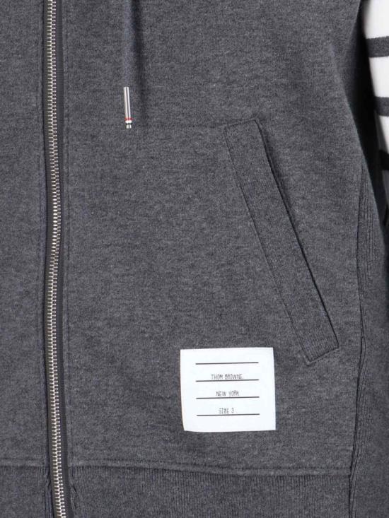 26SS 톰브라운 클래식 루프백 4바 풀 지퍼 후디 MJT022H 00535025 Grey - THOM BROWNE