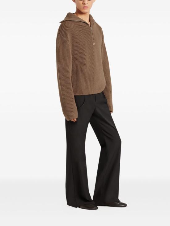 25FW 쿠레쥬 집업 니트 325MPU243FI0036 1098 Brown - COURREGES