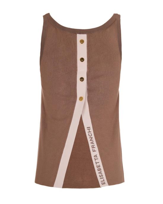 26SS 엘리자베타프랜치 민소매 티셔츠 4608467 Brown - ELISABETTA FRANCHI