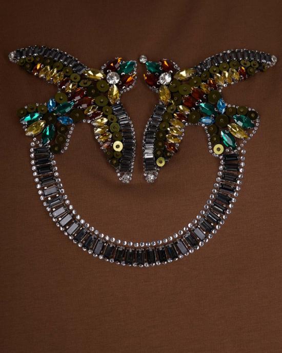 26SS 핑코 반팔 티셔츠 6456112 Brown - PINKO