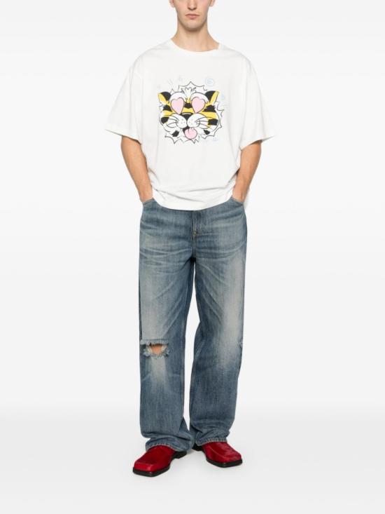 26SS 겐조 Wild Tiger 오버사이즈 티셔츠 FG55TS4034SG 02 White - KENZO