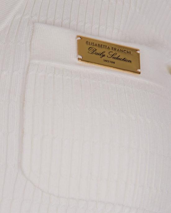 26SS 엘리자베타프랜치 스웨터 8502233 White - ELISABETTA FRANCHI