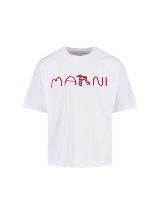 26SS 마르니 반팔 티셔츠 HUMU0223S2 USCY86LOW01 White
