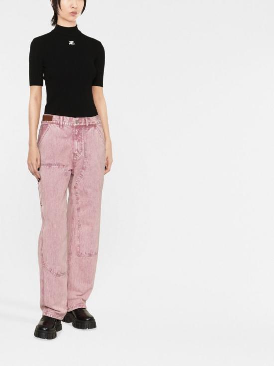 26SS 쿠레쥬 리에디션 니트 탑 숏슬리브 PERMPU026FI00019999 Black - COURREGES