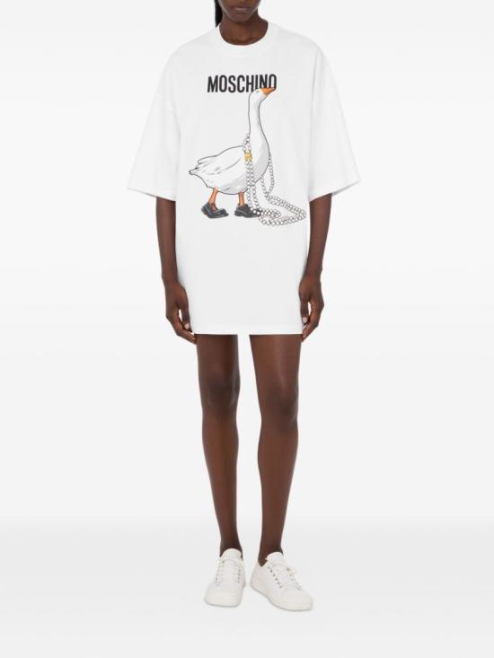 26SS 모스키노 미디 원피스 V0440 0542 1001 White - MOSCHINO