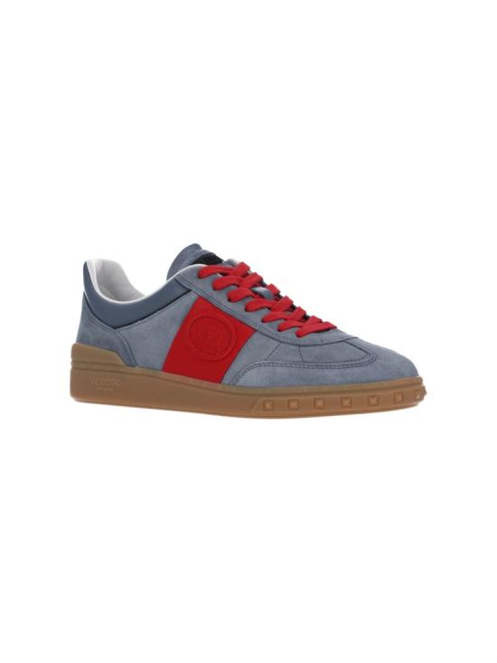 26SS 발렌티노 가라바니 크러스트 레더 나일론 업빌리지 로우 탑 스니커즈 8Y2S0H77LALRJD Blue - VALENTINO GARAVANI