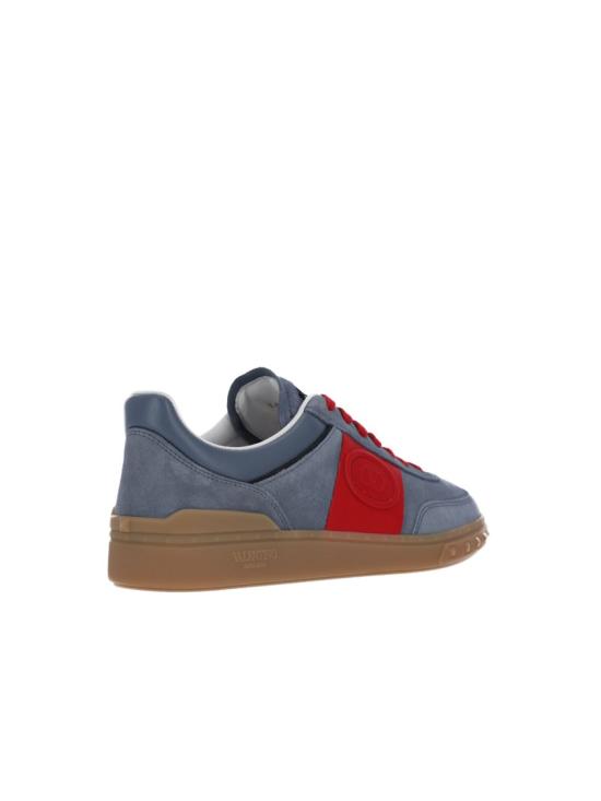 26SS 발렌티노 가라바니 크러스트 레더 나일론 업빌리지 로우 탑 스니커즈 8Y2S0H77LALRJD Blue - VALENTINO GARAVANI