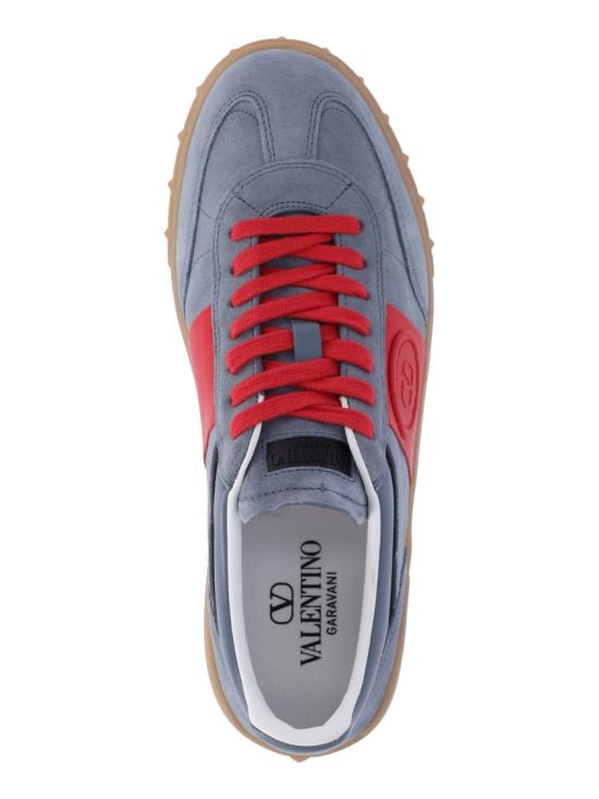 26SS 발렌티노 가라바니 크러스트 레더 나일론 업빌리지 로우 탑 스니커즈 8Y2S0H77LALRJD Blue - VALENTINO GARAVANI