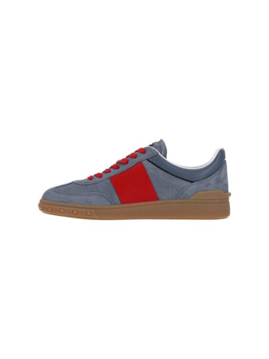 26SS 발렌티노 가라바니 크러스트 레더 나일론 업빌리지 로우 탑 스니커즈 8Y2S0H77LALRJD Blue - VALENTINO GARAVANI