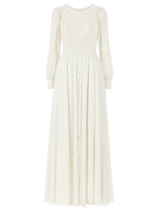 25FW 발렌티노 가라바니 미디 원피스 7B3VDLK093M 591 WHITE