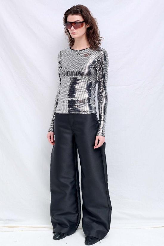  MM6 메종마르지엘라 긴팔 티셔츠 Mm6 메종 마르지엘라 실버 긴팔 상의 - MM6 MAISON MARGIELA