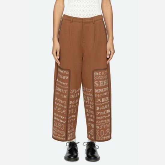  씨뉴욕 트레이닝/조거 팬츠 Sea Ny Kit 자수  꼬냑