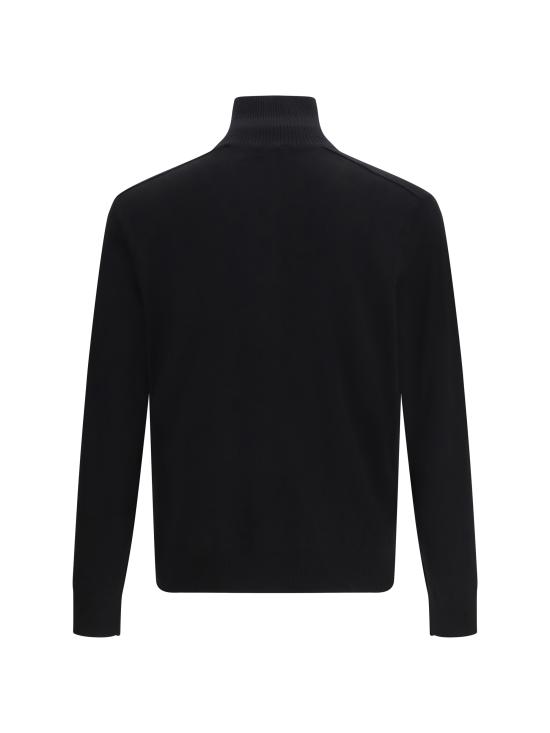 26SS 버버리 체크 트리밍 울 하프 지퍼 스웨터 8119436 A1189 BLACK - BURBERRY