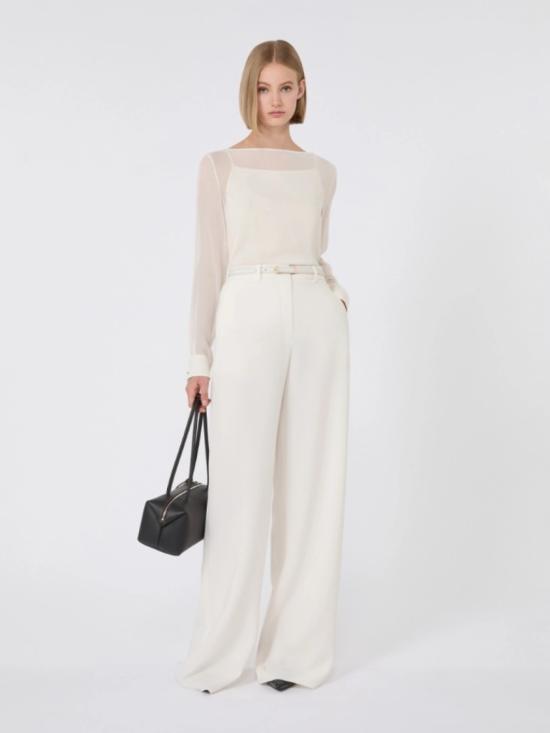 25FW 막스마라 스트레이트 팬츠 2526136011650008 White - MAX MARA