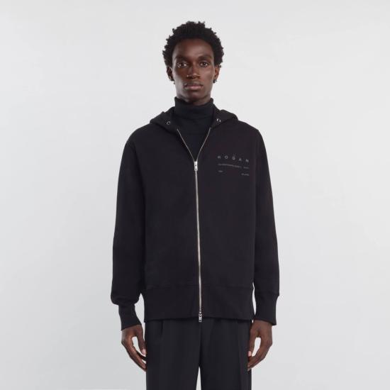 25FW 호간 후드 티셔츠 KQMB551203TXUYB999 Black - HOGAN
