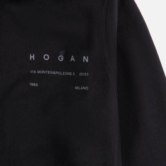 25FW 호간 후드 티셔츠 KQMB551203TXUYB999 Black - HOGAN
