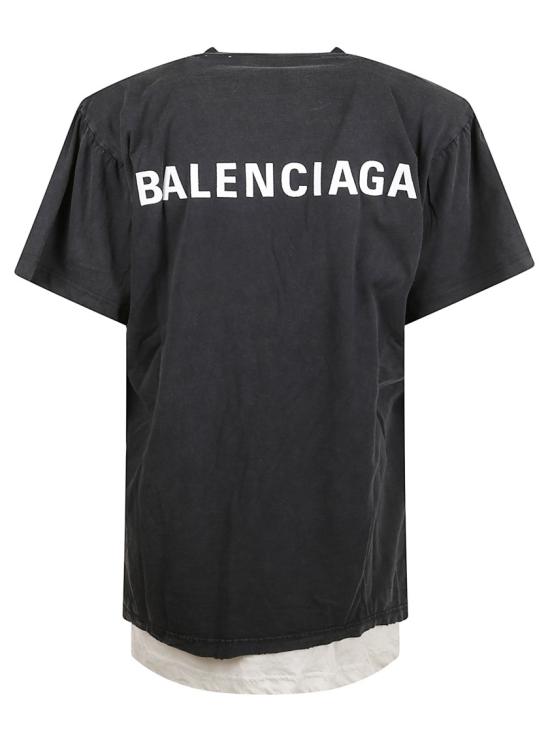  발렌시아가 백 더블 티셔츠 835512MTSVO91041 Black - BALENCIAGA
