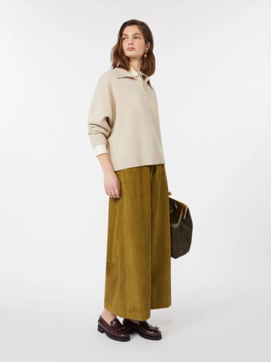 25FW 막스마라 스트레이트 팬츠 2525136102650005 Gold - MAX MARA