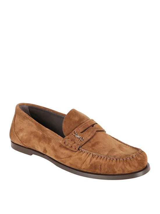 25FW 생로랑 스웨이드 페니로퍼 8211732OYAA2732 Brown - SAINT LAURENT