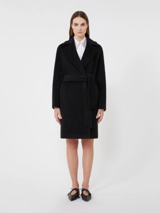 25FW 막스마라 더블 브레스트 미디 코트 2526016112600005 Black - MAX MARA